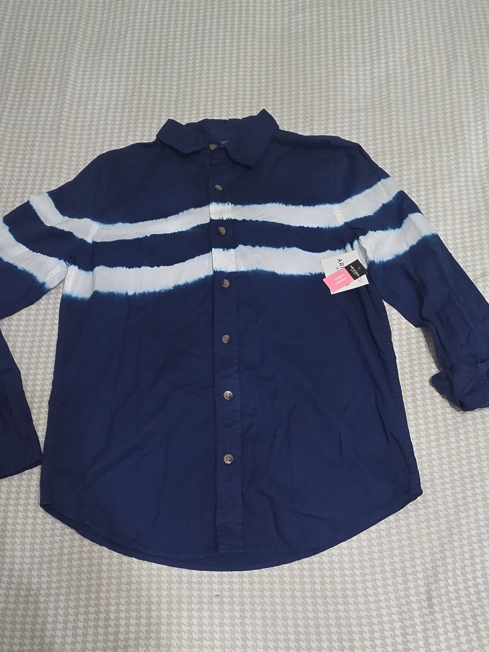 Arizona Jean Co. Striped Cotton Button Down in Blue & White Size Large NWT